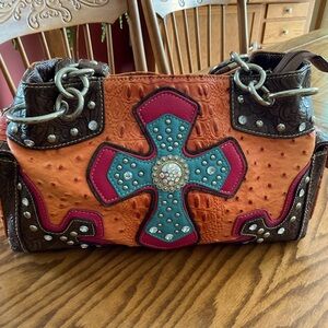 Blazin Roxx Leather Studded Handbag
